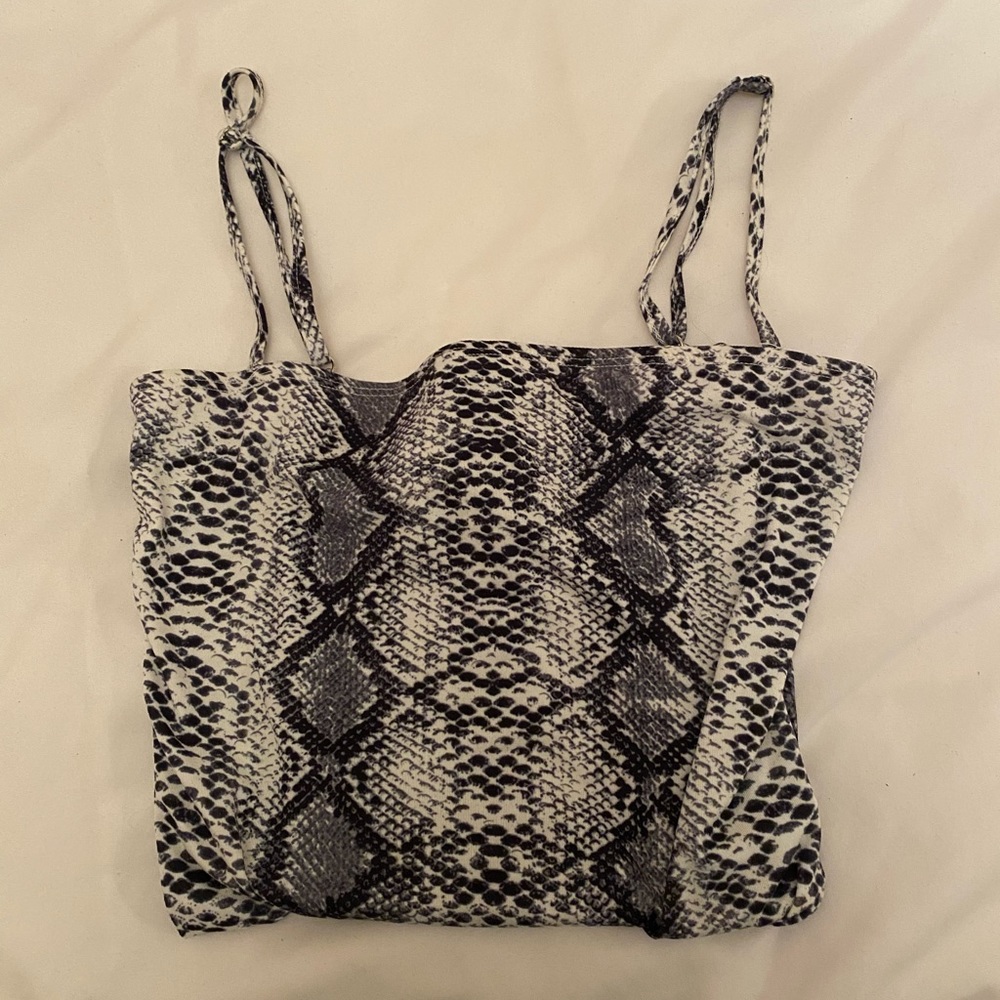 Snakeskin square neck bodysuit